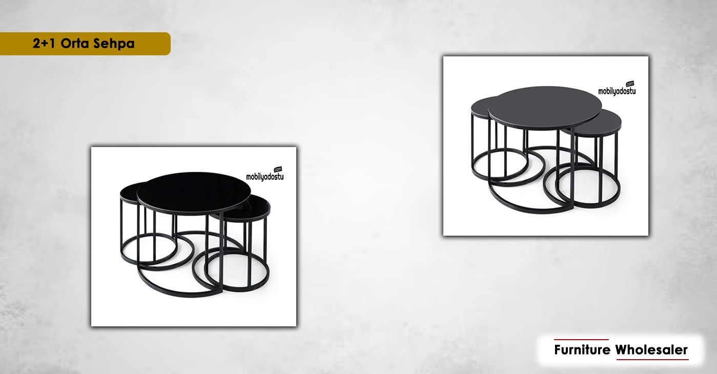2+1 Gold Center Table